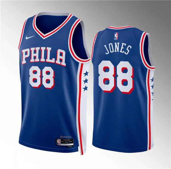 Men%27s Philadelphia 76ers #88 Kai Jones Royal Icon Edition Stitched Jersey Dzhi->portland trailblazers->NBA Jersey